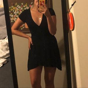 Black Mini Wrap Dress